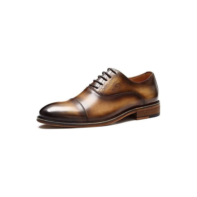 Formelle Herrenschuhe Im Eleganten Brogue-stil Aus Echtem Leder - Kaffee