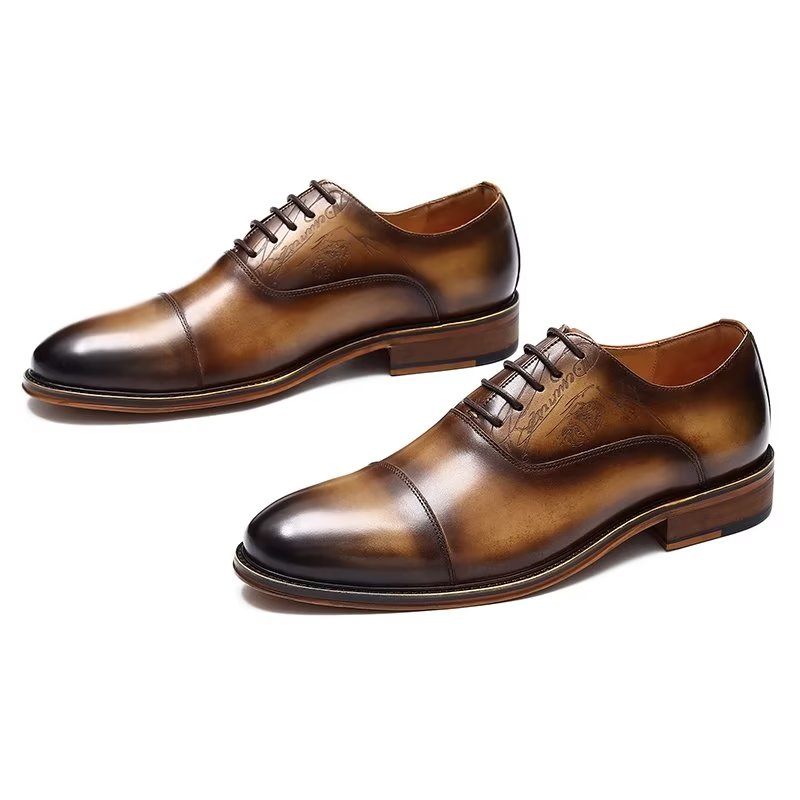 Formelle Herrenschuhe Im Eleganten Brogue-stil Aus Echtem Leder - Kaffee