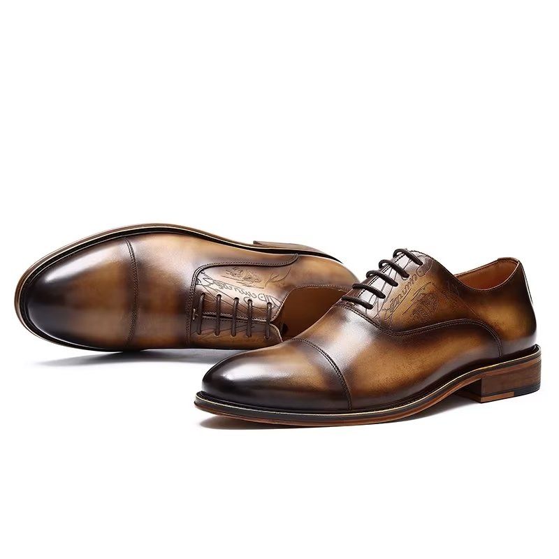 Formelle Herrenschuhe Im Eleganten Brogue-stil Aus Echtem Leder - Kaffee