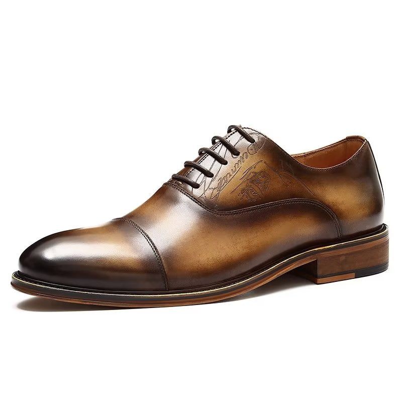 Formelle Herrenschuhe Im Eleganten Brogue-stil Aus Echtem Leder - Kaffee