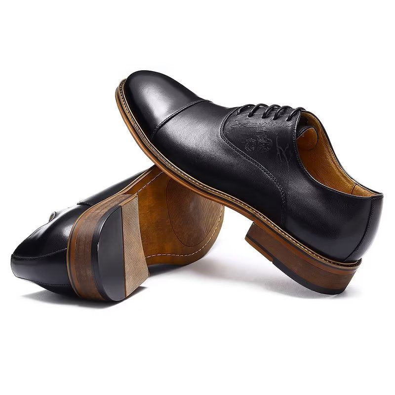 Formelle Herrenschuhe Im Eleganten Brogue-stil Aus Echtem Leder - Schwarz