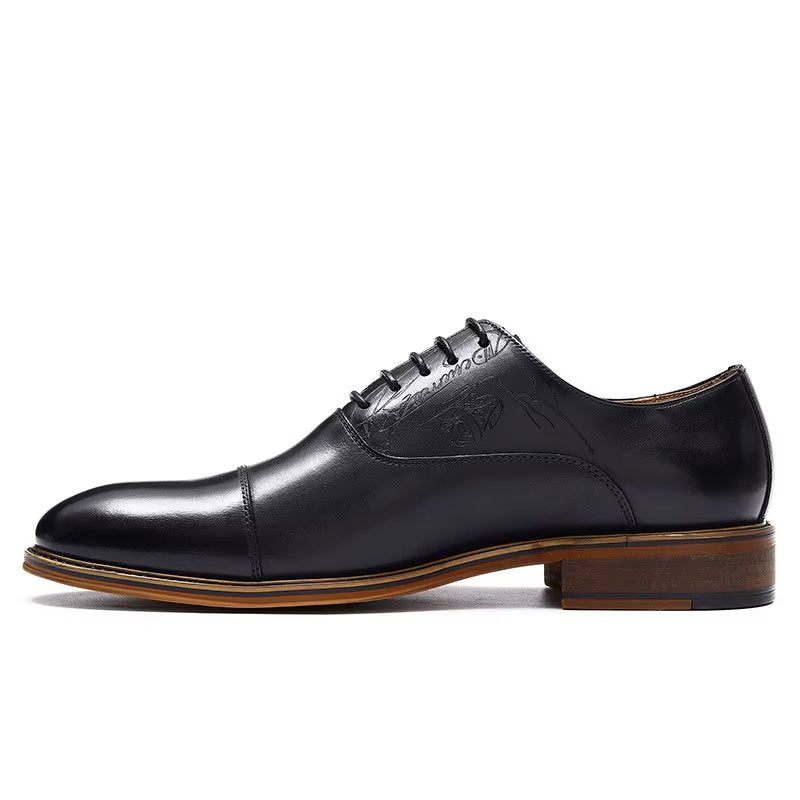 Formelle Herrenschuhe Im Eleganten Brogue-stil Aus Echtem Leder - Schwarz