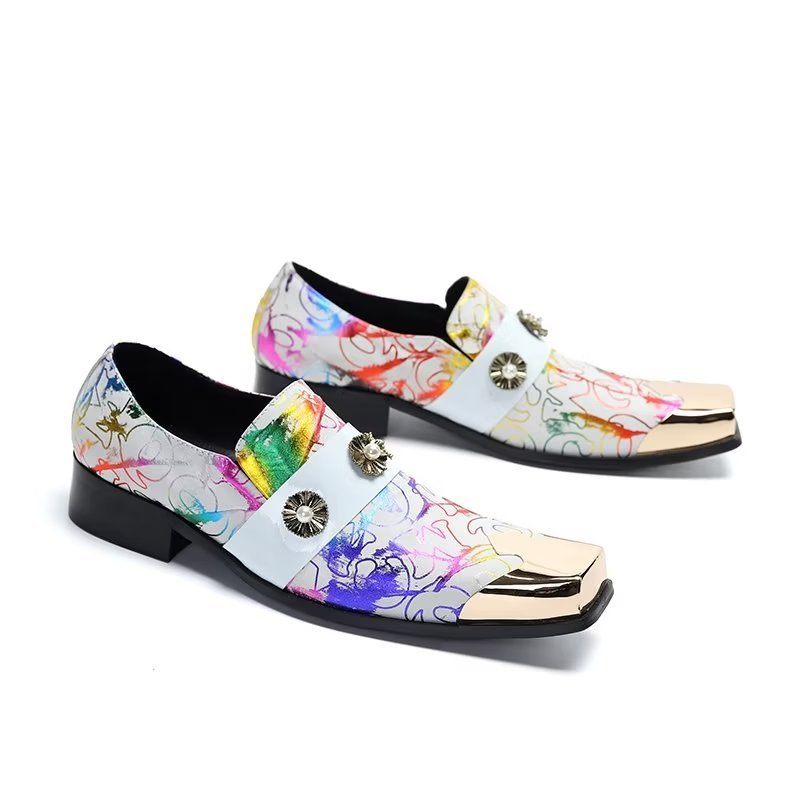 Formelle Herrenschuhe Lux Slip-on-schuhe Aus Leder Mit Exotischer Prägung - Weiß