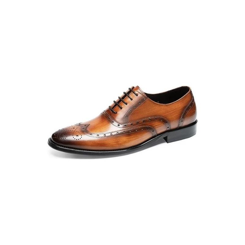 Formelle Herrenschuhe Luxuriöse Brogue-kleiderschuhe Aus Leder - Kaffee