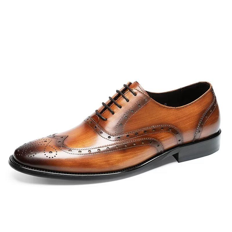 Formelle Herrenschuhe Luxuriöse Brogue-kleiderschuhe Aus Leder - Kaffee