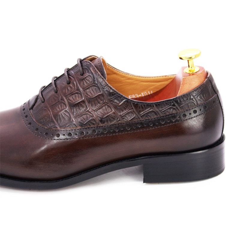 Formelle Herrenschuhe Luxuriöse Brogue-oxford-kleiderschuhe Aus Leder - Kaffee