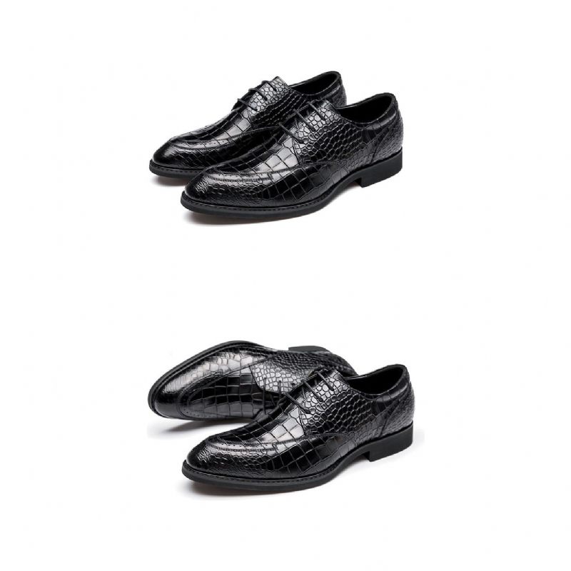 Formelle Herrenschuhe Luxuriöse Crocgloss-klassiker-brogue-kleiderschuhe - Schwarz