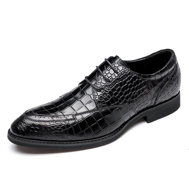 Formelle Herrenschuhe Luxuriöse Crocgloss-klassiker-brogue-kleiderschuhe - Schwarz