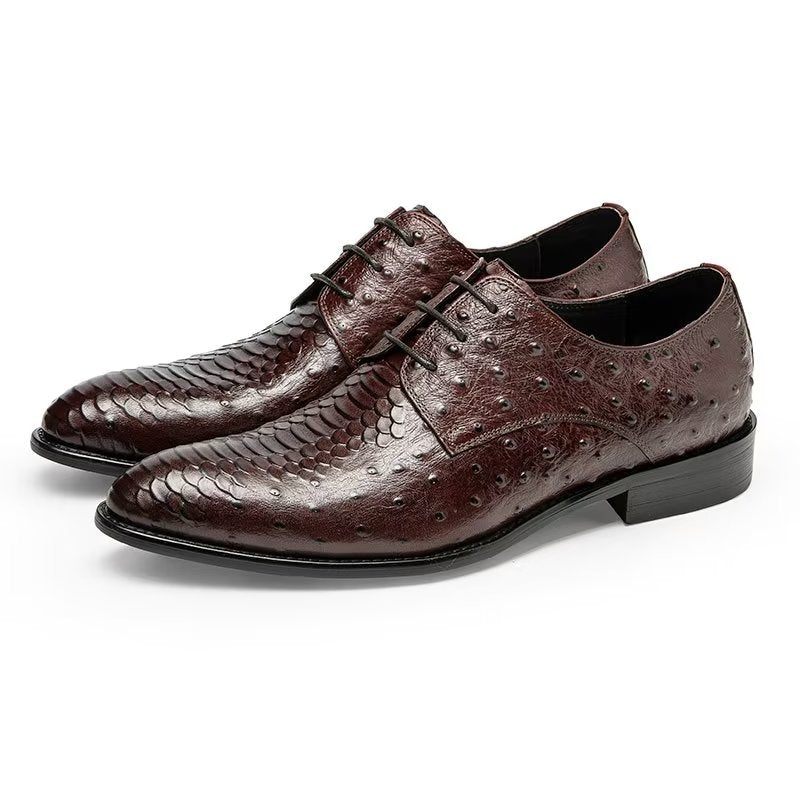 Formelle Herrenschuhe Luxuriöse Croctex Derbys-schuhe - Kaffee