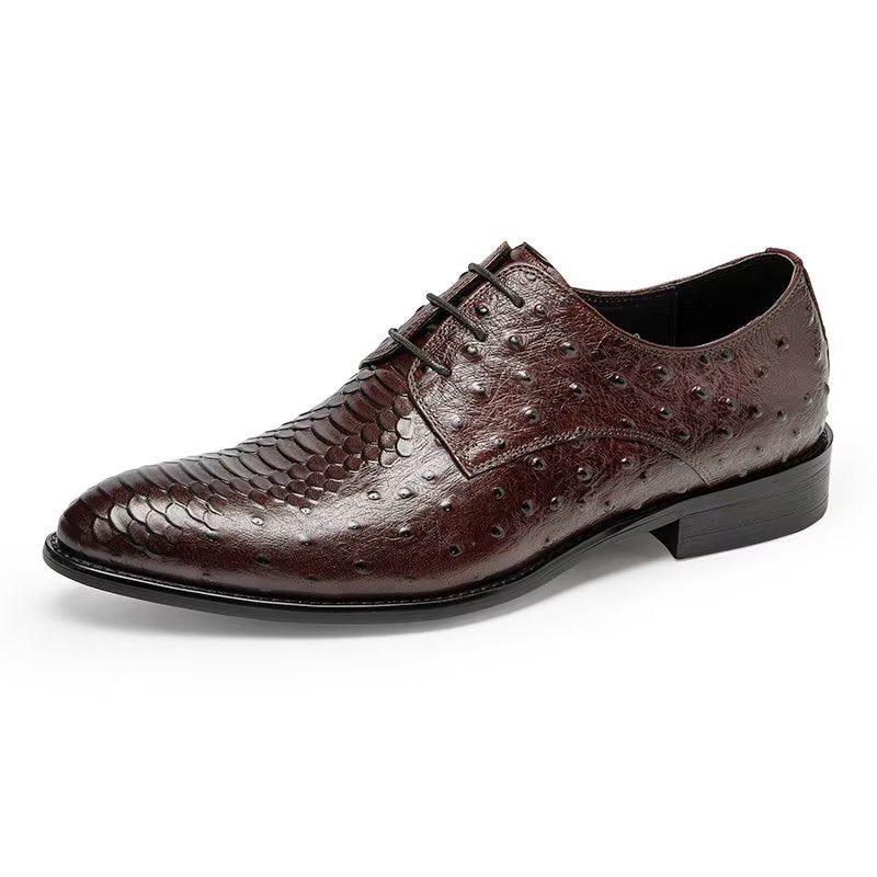 Formelle Herrenschuhe Luxuriöse Croctex Derbys-schuhe - Kaffee