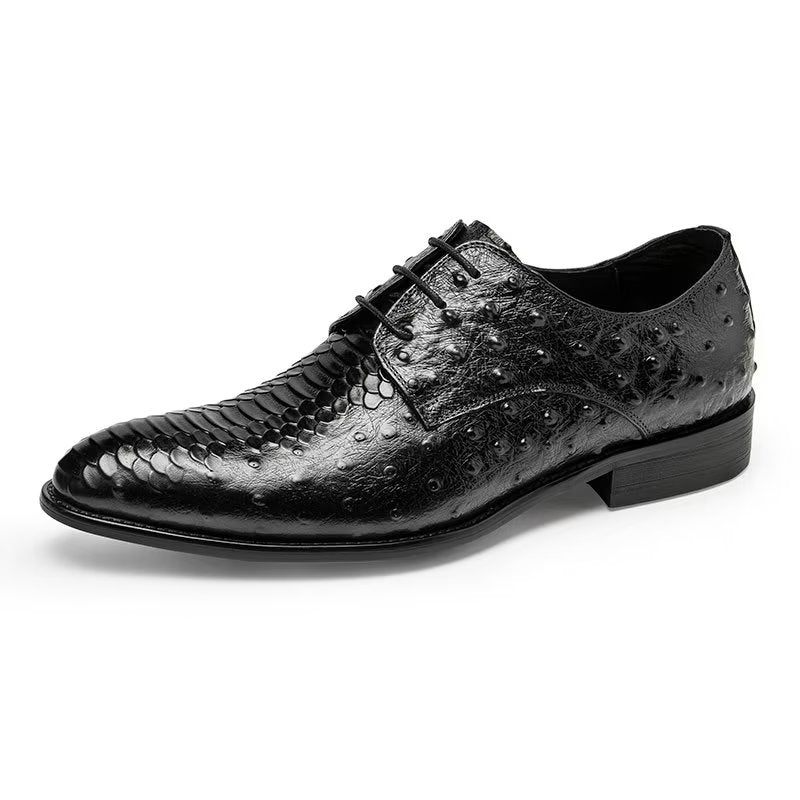 Formelle Herrenschuhe Luxuriöse Croctex Derbys-schuhe - Schwarz