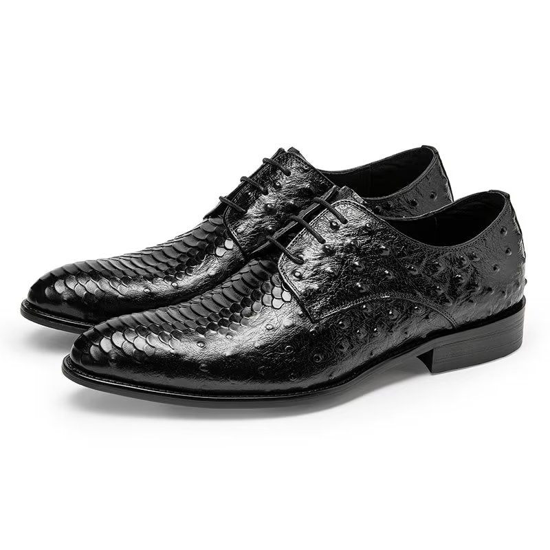 Formelle Herrenschuhe Luxuriöse Croctex Derbys-schuhe - Schwarz