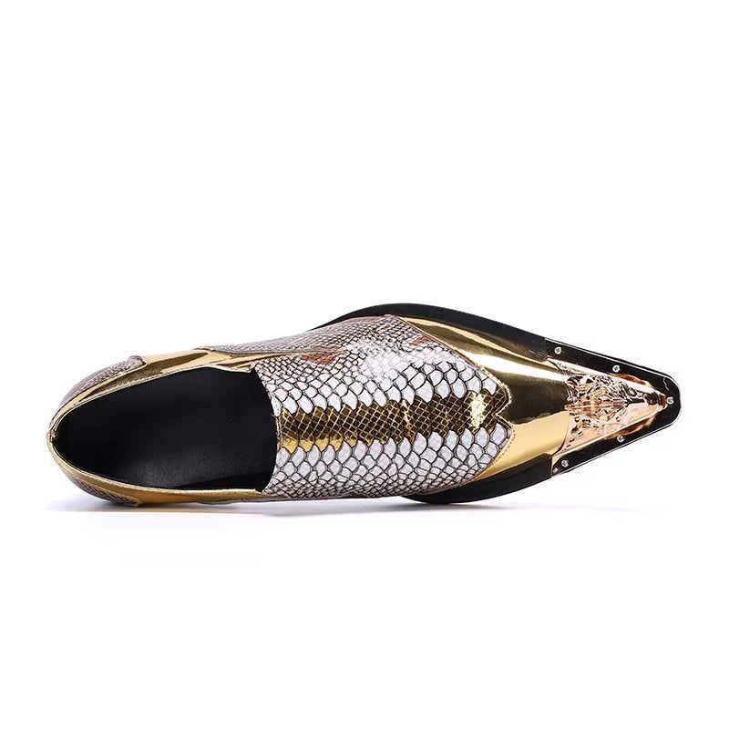 Formelle Herrenschuhe Luxuriöse Croctex Slip-on-schuhe - Gold