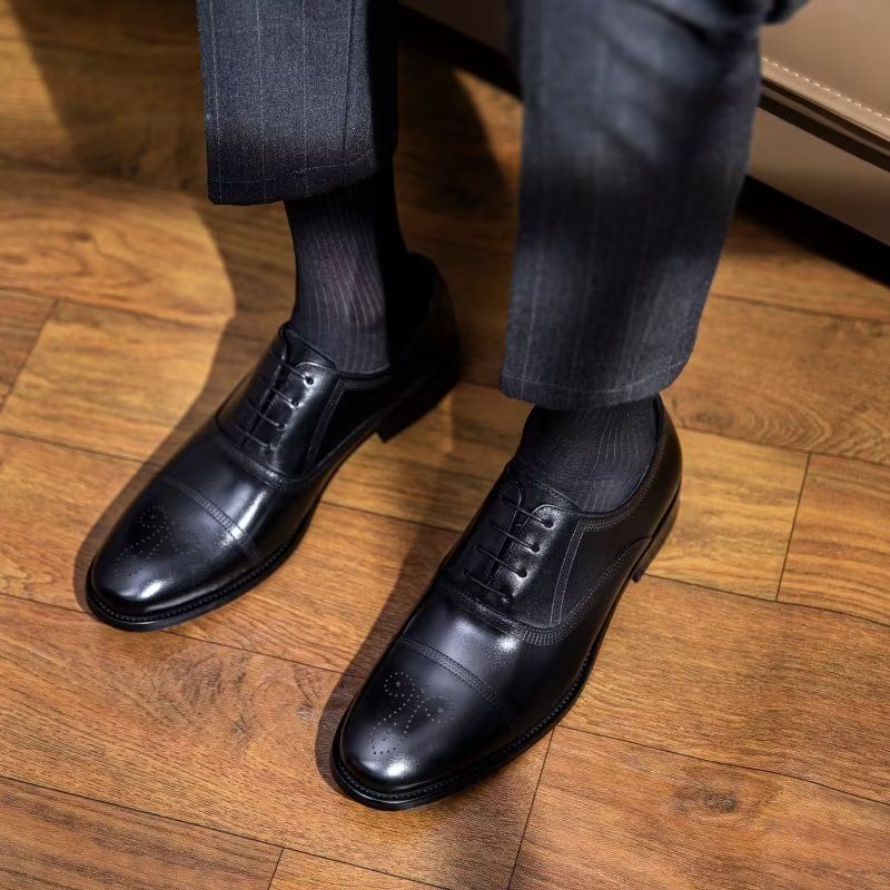 Formelle Herrenschuhe Luxuriöse Elegante Oxford-schuhe Aus Leder - Schwarz