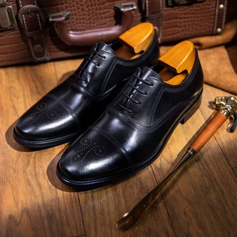 Formelle Herrenschuhe Luxuriöse Elegante Oxford-schuhe Aus Leder - Schwarz