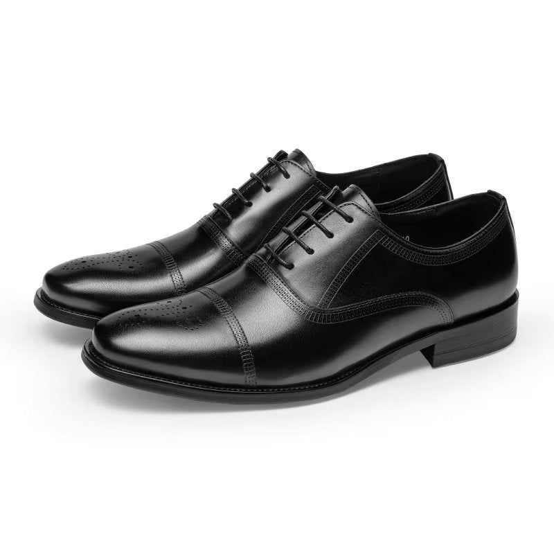 Formelle Herrenschuhe Luxuriöse Elegante Oxford-schuhe Aus Leder - Schwarz