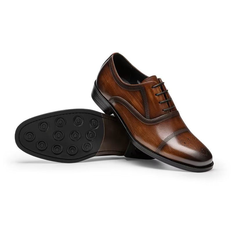 Formelle Herrenschuhe Luxuriöse Elegante Oxford-schuhe Aus Leder - Kaffee