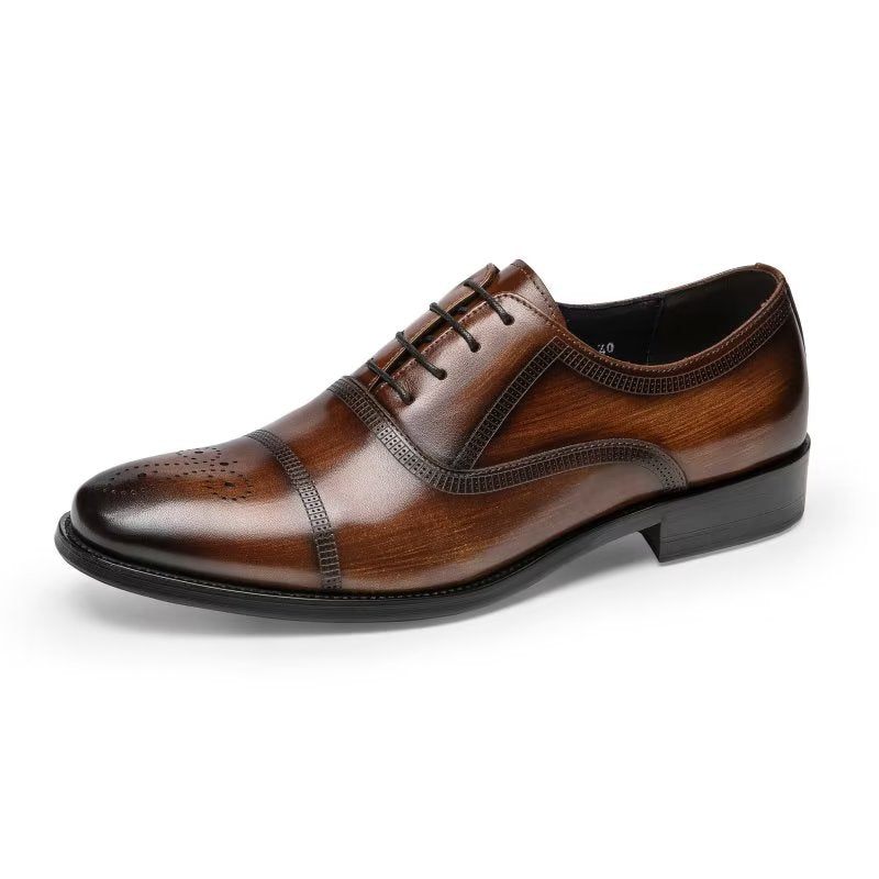 Formelle Herrenschuhe Luxuriöse Elegante Oxford-schuhe Aus Leder - Kaffee