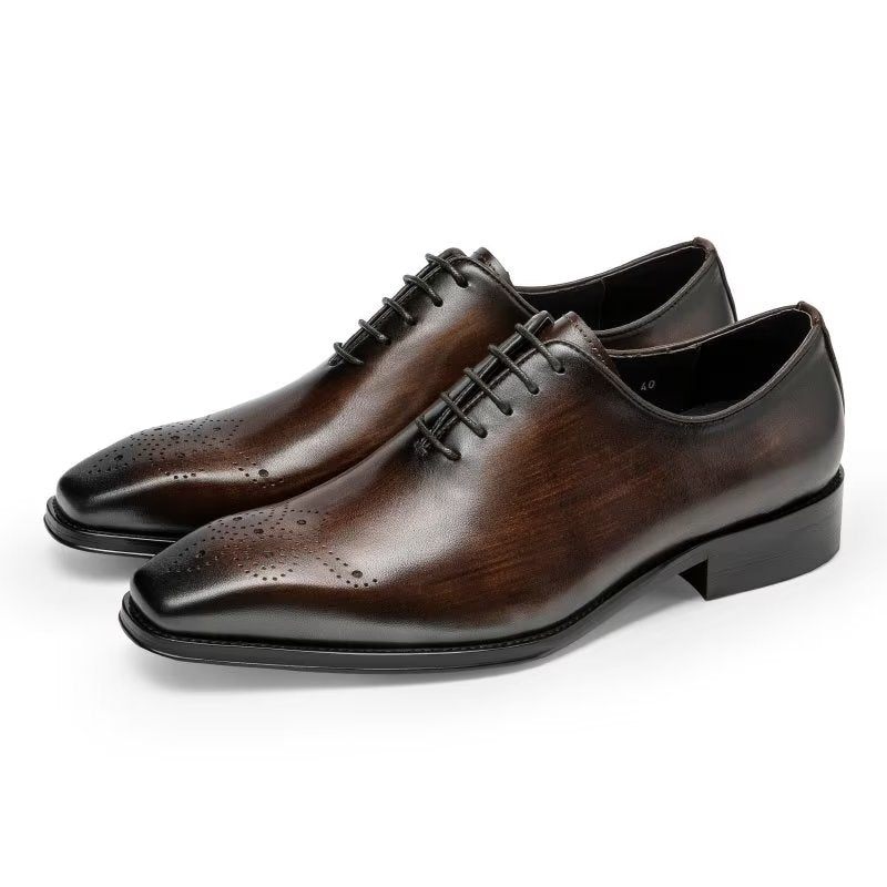 Formelle Herrenschuhe Luxuriöse Elegante Oxford-schuhe Aus Rindsleder - Kaffee