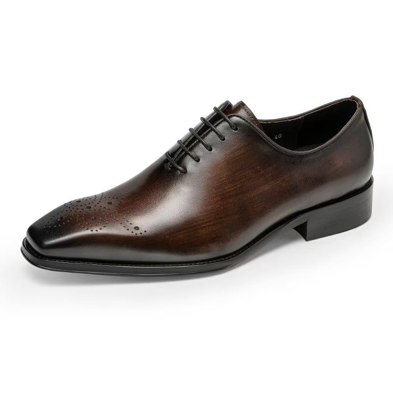 Formelle Herrenschuhe Luxuriöse Elegante Oxford-schuhe Aus Rindsleder - Kaffee