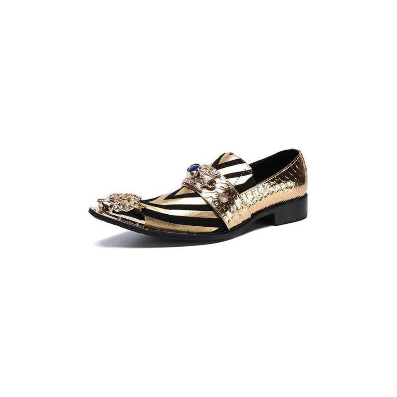 Formelle Herrenschuhe Luxuriöse Exotisch Gestreifte Spitze Oxford-schuhe - Goldene Schnalle