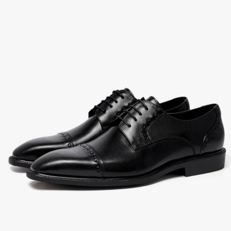 Formelle Herrenschuhe Luxuriöse Exotische Glänzende Designer-brogue-kleiderschuhe - Schwarz