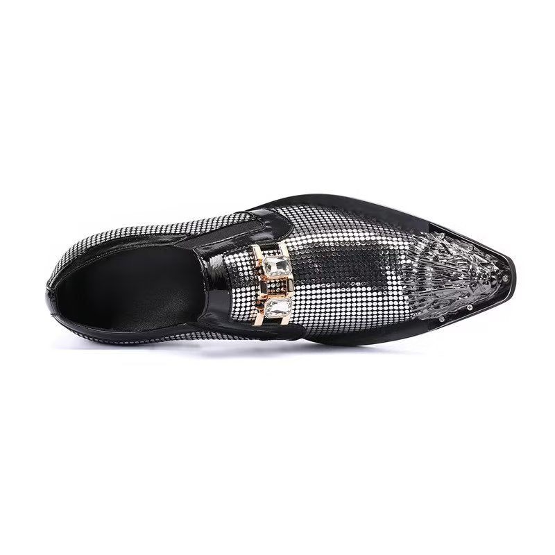 Formelle Herrenschuhe Luxuriöse Exotische Slip-on-schuhe Aus Echtem Leder - Grau