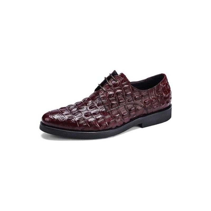 Formelle Herrenschuhe Luxuriöse Oxford-brogues Aus Geprägtem Leder - Kaffee