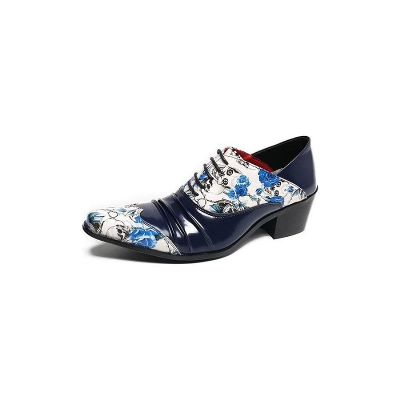 Formelle Herrenschuhe Luxuriöse Oxford-schuhe Aus Echtem Leder Mit Exotischer Textur - Blau