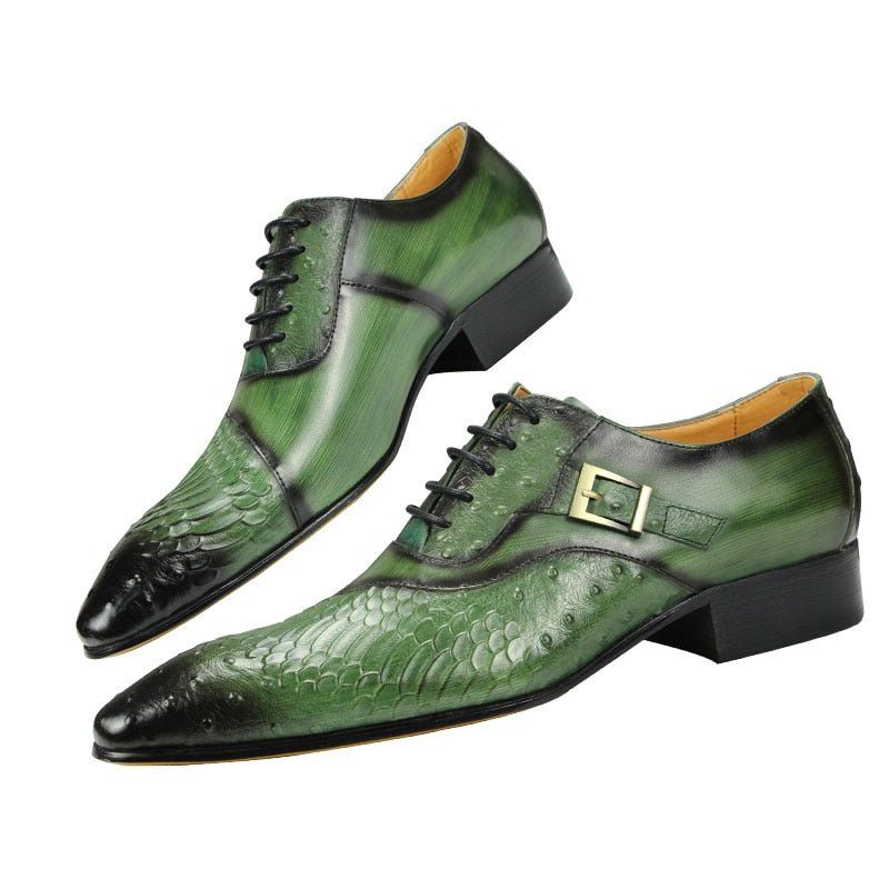 Formelle Herrenschuhe Luxuriöse Oxford-schuhe Aus Leder - Grün