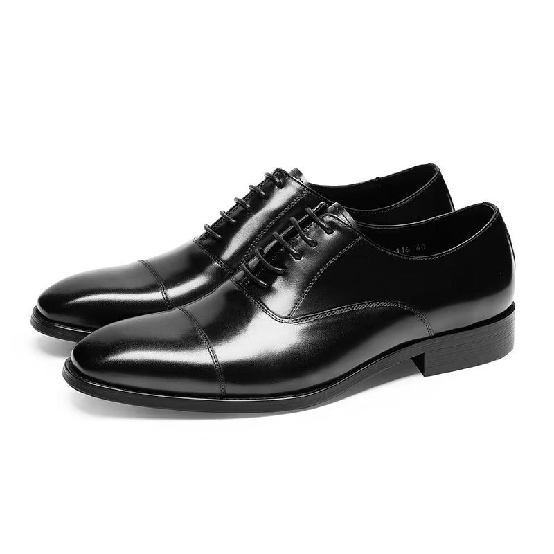 Formelle Herrenschuhe Luxuriöse Oxford-schuhe Mit Glattem Muster - Schwarz