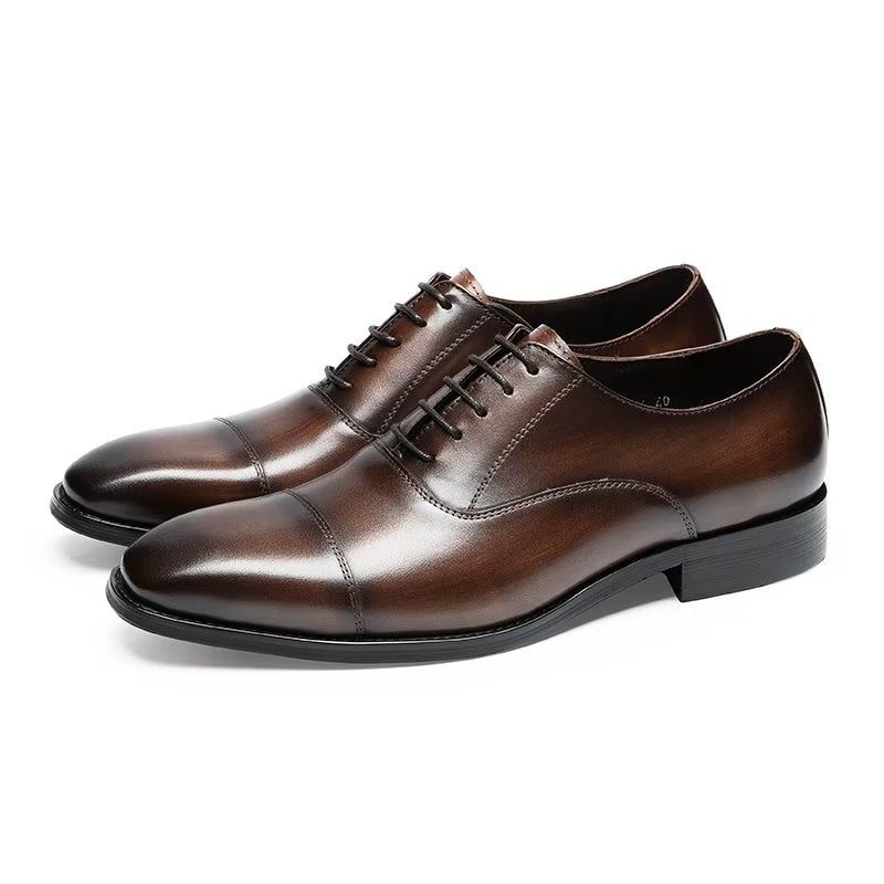 Formelle Herrenschuhe Luxuriöse Oxford-schuhe Mit Glattem Muster - Kaffee