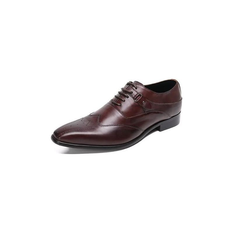 Formelle Herrenschuhe Luxuriöse Oxford-schuhe Mit Quadratischer Zehenpartie - Kaffee