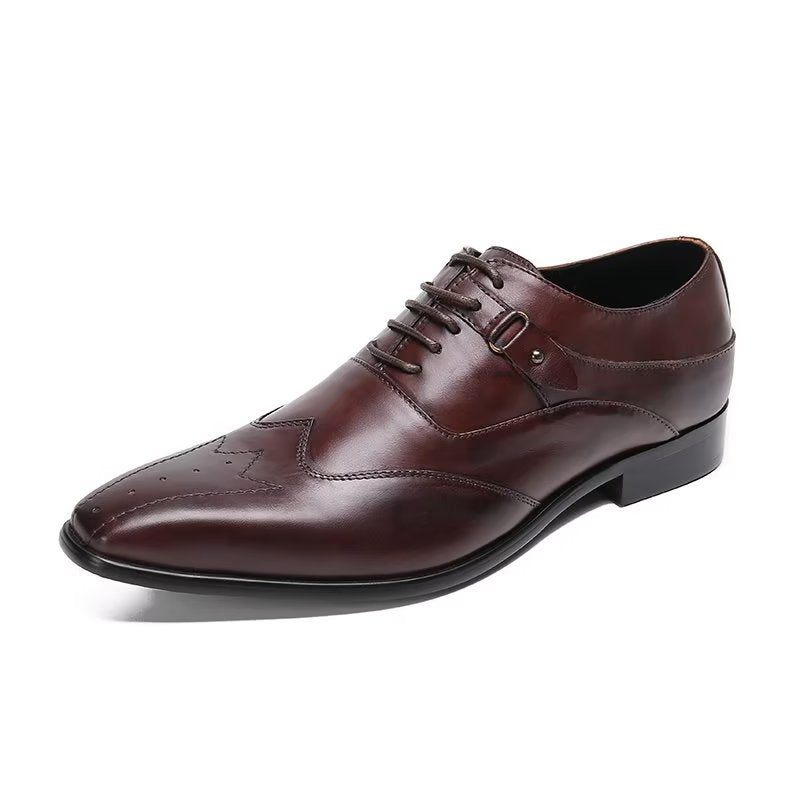 Formelle Herrenschuhe Luxuriöse Oxford-schuhe Mit Quadratischer Zehenpartie - Kaffee