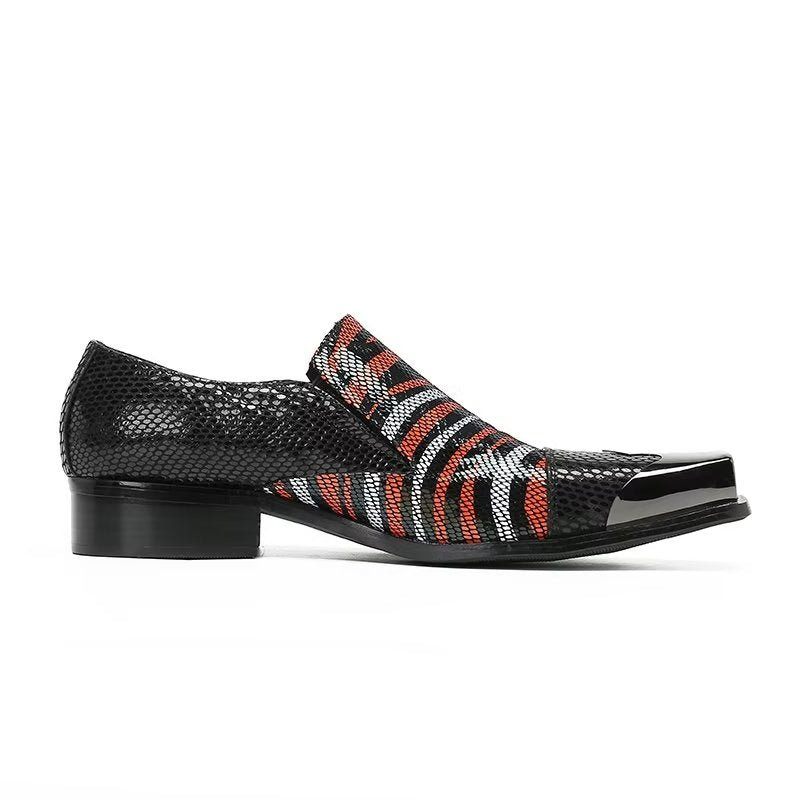 Formelle Herrenschuhe Luxuriöse Slip-on-schuhe Aus Echtem Leder Mit Exotischer Textur - Schwarz