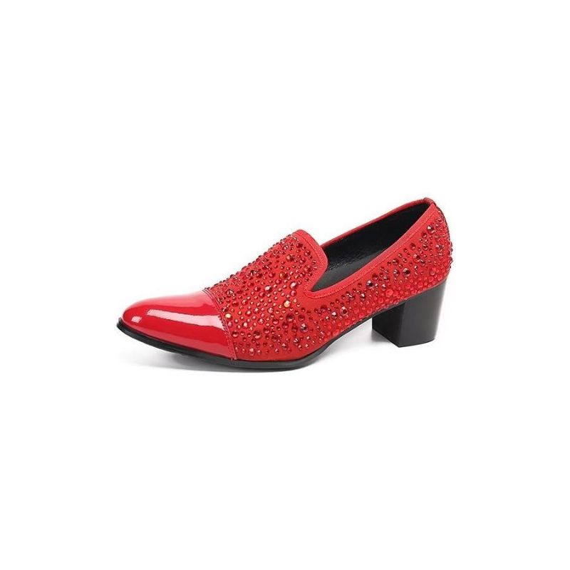 Formelle Herrenschuhe Luxuriöse Slip-on-schuhe Aus Exotischem Leder - Rot