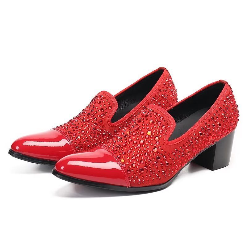 Formelle Herrenschuhe Luxuriöse Slip-on-schuhe Aus Exotischem Leder - Rot