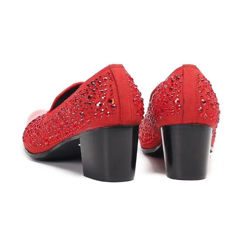 Formelle Herrenschuhe Luxuriöse Slip-on-schuhe Aus Exotischem Leder - Rot