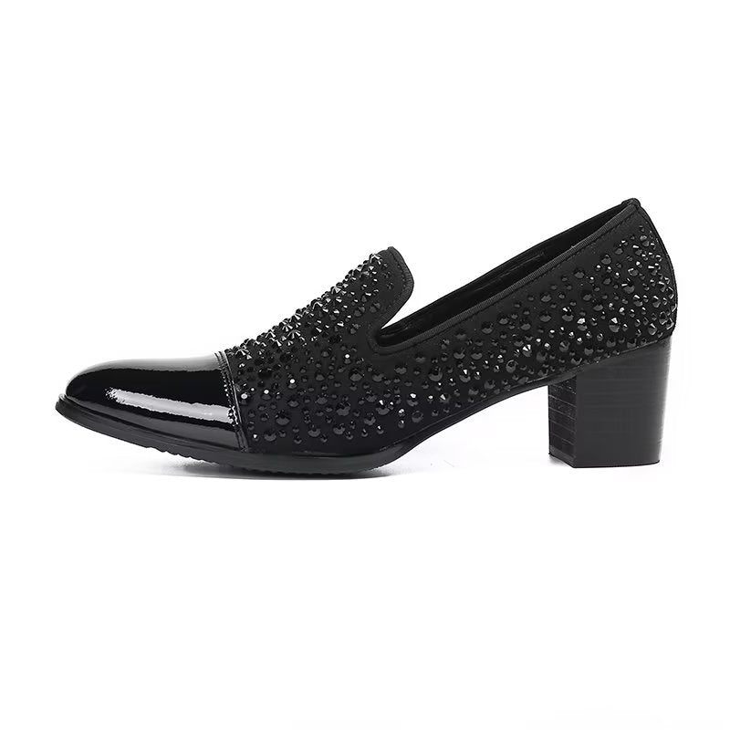 Formelle Herrenschuhe Luxuriöse Slip-on-schuhe Aus Exotischem Leder - Schwarz