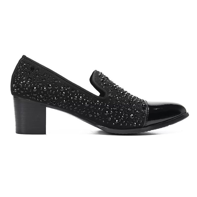 Formelle Herrenschuhe Luxuriöse Slip-on-schuhe Aus Exotischem Leder - Schwarz