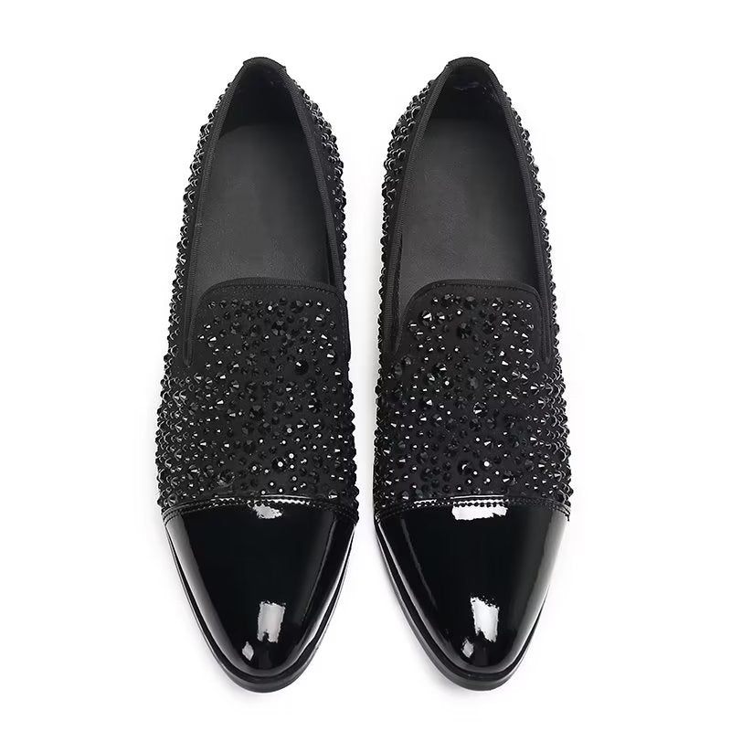 Formelle Herrenschuhe Luxuriöse Slip-on-schuhe Aus Exotischem Leder - Schwarz