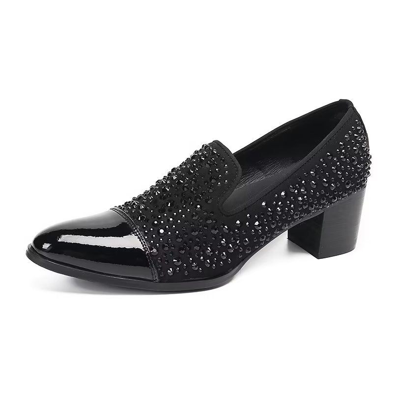 Formelle Herrenschuhe Luxuriöse Slip-on-schuhe Aus Exotischem Leder - Schwarz