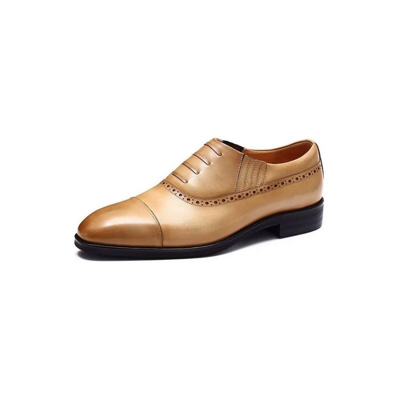 Formelle Herrenschuhe Luxuriöse Slip-on-schuhe Aus Leder - Kaffee