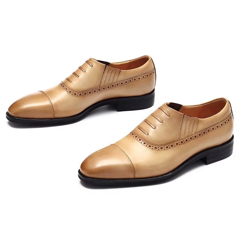 Formelle Herrenschuhe Luxuriöse Slip-on-schuhe Aus Leder - Kaffee