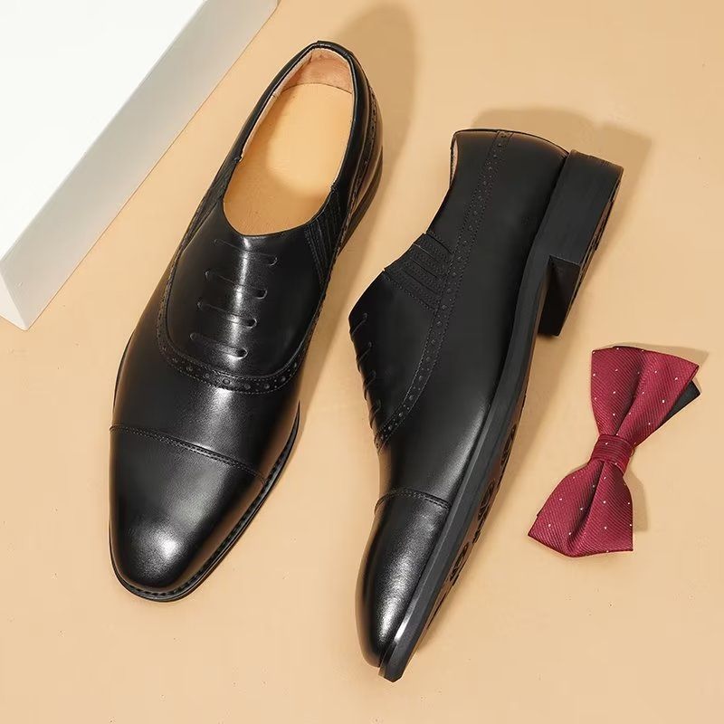 Formelle Herrenschuhe Luxuriöse Slip-on-schuhe Aus Leder - Schwarz