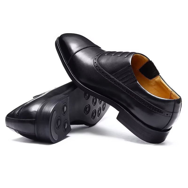 Formelle Herrenschuhe Luxuriöse Slip-on-schuhe Aus Leder - Schwarz