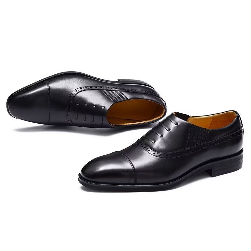 Formelle Herrenschuhe Luxuriöse Slip-on-schuhe Aus Leder - Schwarz