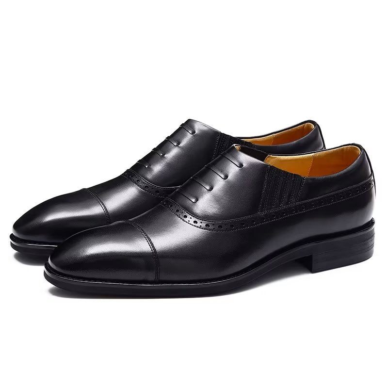 Formelle Herrenschuhe Luxuriöse Slip-on-schuhe Aus Leder - Schwarz