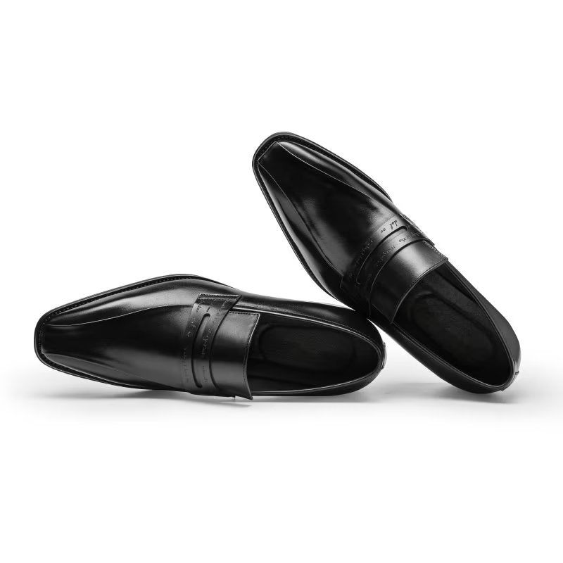 Formelle Herrenschuhe Luxuriöse Slip-on-schuhe Aus Rindsleder - Schwarz