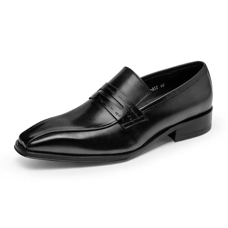 Formelle Herrenschuhe Luxuriöse Slip-on-schuhe Aus Rindsleder - Schwarz